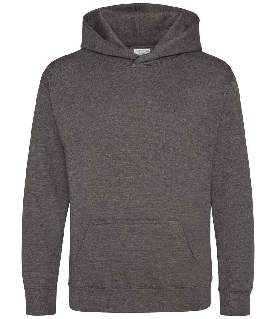 AWDis Kids Hoodie - (2nd Colours) in Charcoal by Just Hoods — Custom branded clothing by Print Press, featuring premium embroidery produced in our specialist print lab in the UK.