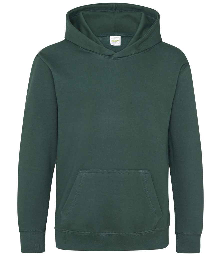 AWDis Kids Hoodie - (2nd Colours) in Forest Green by Just Hoods — Custom branded clothing by Print Press, featuring premium embroidery produced in our specialist print lab in the UK.