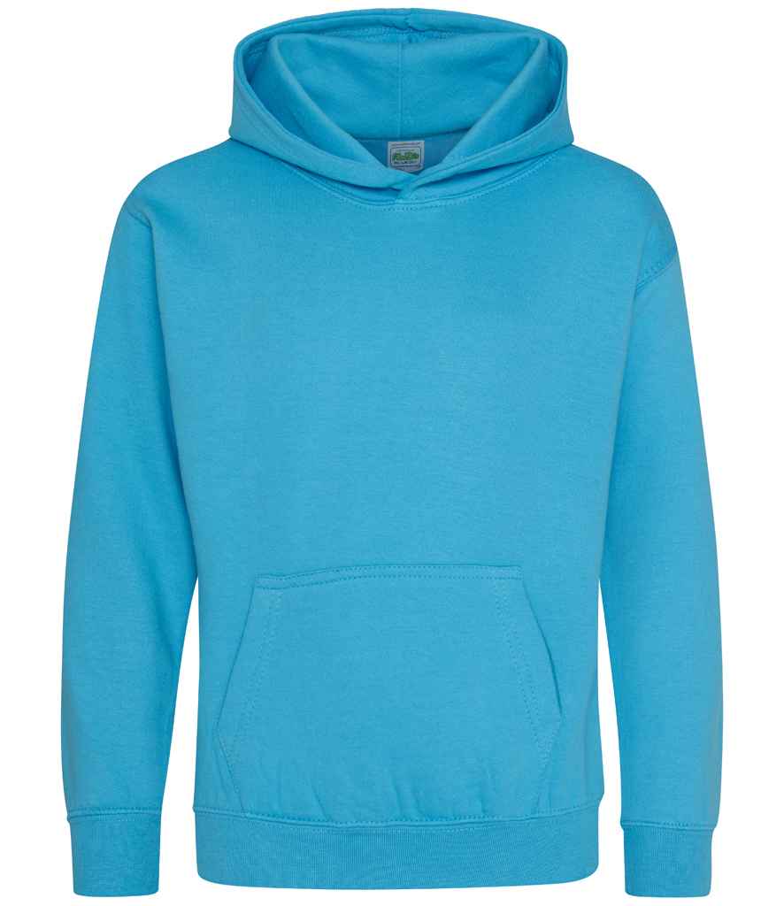 AWDis Kids Hoodie - (2nd Colours) in Hawaiian Blue by Just Hoods — Custom branded clothing by Print Press, featuring premium embroidery produced in our specialist print lab in the UK.