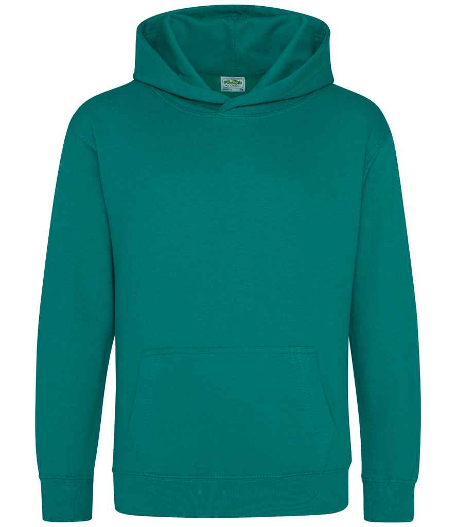AWDis Kids Hoodie - (2nd Colours) in Jade by Just Hoods — Custom branded clothing by Print Press, featuring premium embroidery produced in our specialist print lab in the UK.