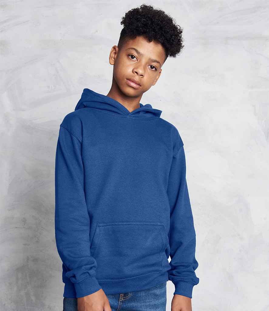 AWDis Kids Hoodie in Royal Blue by Just Hoods — Custom branded clothing by Print Press, featuring premium embroidery produced in our specialist print lab in the UK.