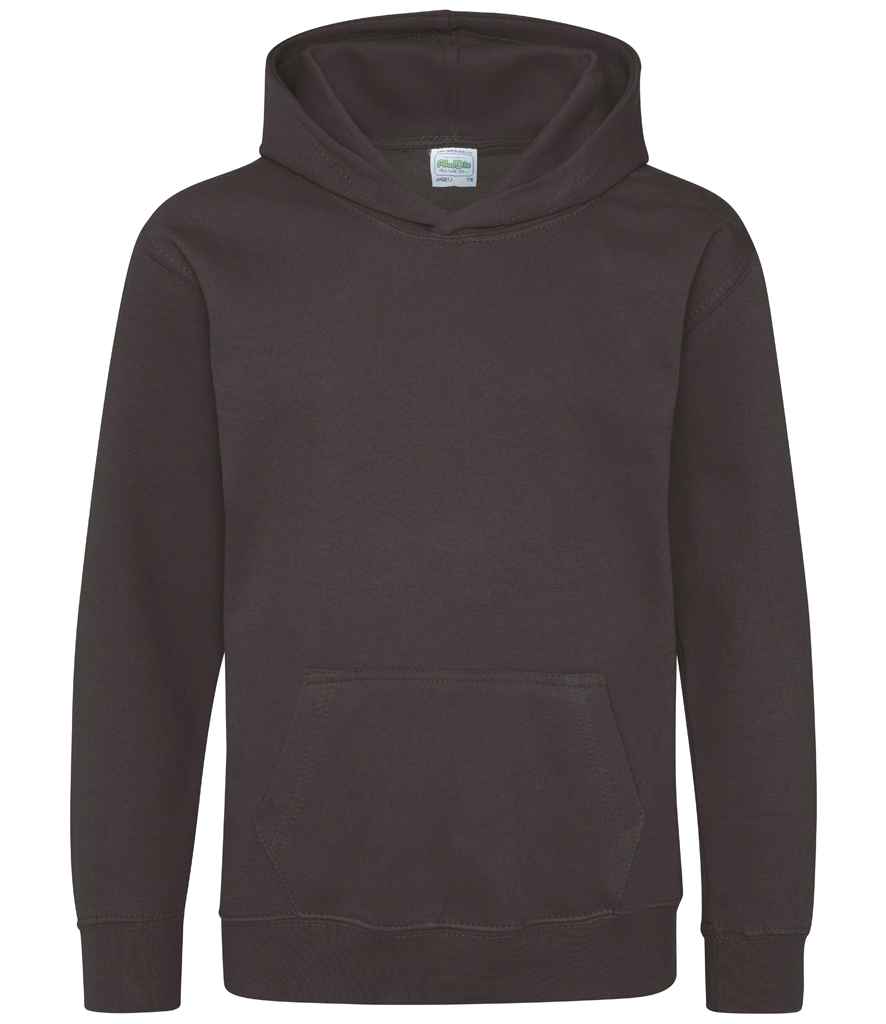 AWDis Kids Hoodie in Storm Grey by Just Hoods — Custom branded clothing by Print Press, featuring premium embroidery produced in our specialist print lab in the UK.