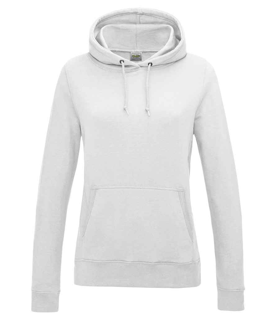 AWDis Ladies College Hoodie - (2nd Colours) in Arctic White by Just Hoods — Custom branded clothing by Print Press, featuring premium embroidery produced in our specialist print lab in the UK.