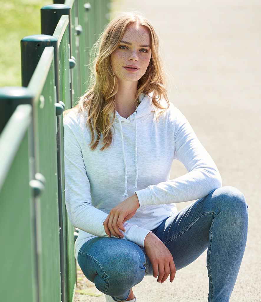 AWDis Ladies College Hoodie - (2nd Colours) in Ash by Just Hoods — Custom branded clothing by Print Press, featuring premium embroidery produced in our specialist print lab in the UK.