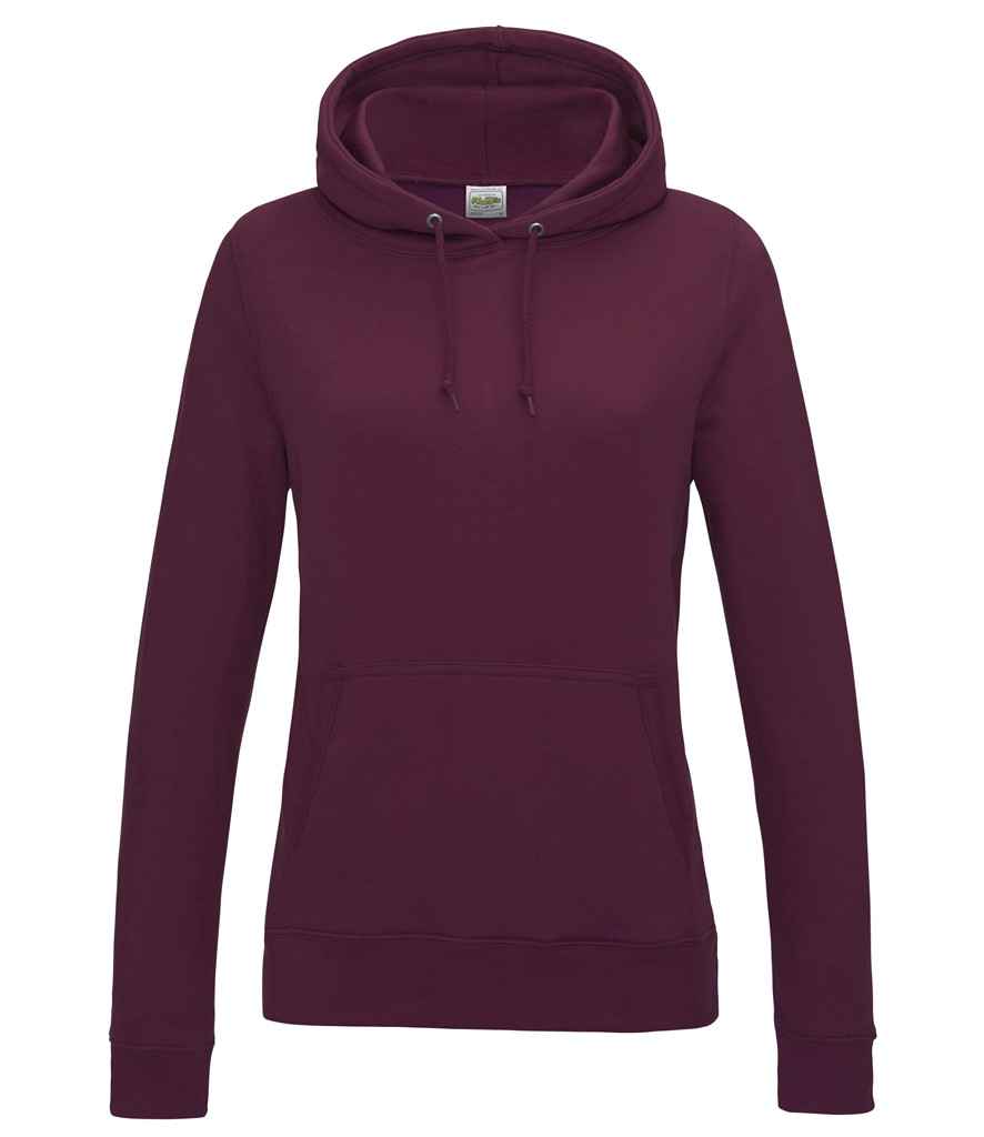 AWDis Ladies College Hoodie - (2nd Colours) in Burgundy by Just Hoods — Custom branded clothing by Print Press, featuring premium embroidery produced in our specialist print lab in the UK.