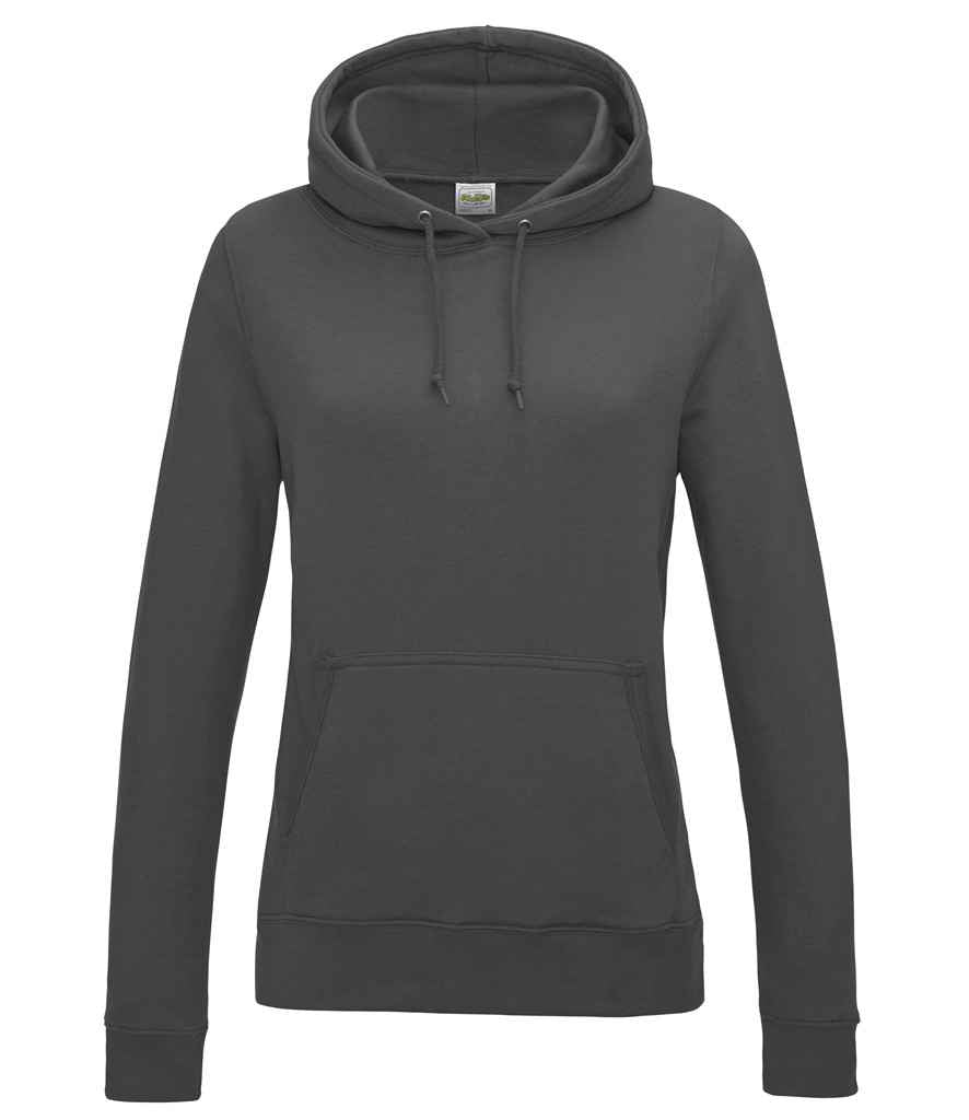 AWDis Ladies College Hoodie - (2nd Colours) in Charcoal by Just Hoods — Custom branded clothing by Print Press, featuring premium embroidery produced in our specialist print lab in the UK.