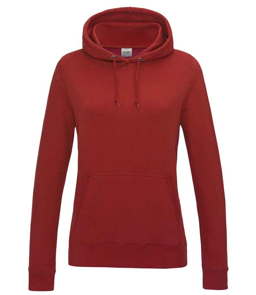 AWDis Ladies College Hoodie - (2nd Colours) in Fire Red by Just Hoods — Custom branded clothing by Print Press, featuring premium embroidery produced in our specialist print lab in the UK.