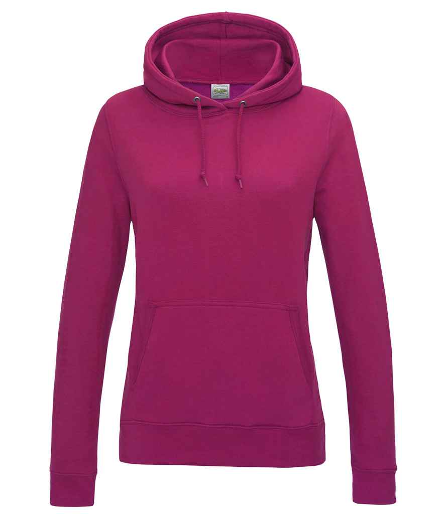 AWDis Ladies College Hoodie - (2nd Colours) in Hot Pink by Just Hoods — Custom branded clothing by Print Press, featuring premium embroidery produced in our specialist print lab in the UK.