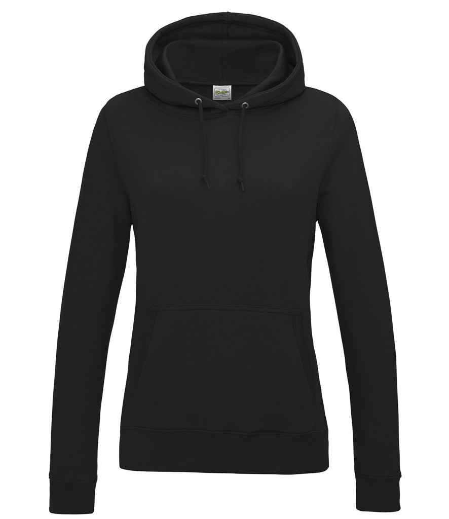 AWDis Ladies College Hoodie - (2nd Colours) in Jet Black by Just Hoods — Custom branded clothing by Print Press, featuring premium embroidery produced in our specialist print lab in the UK.