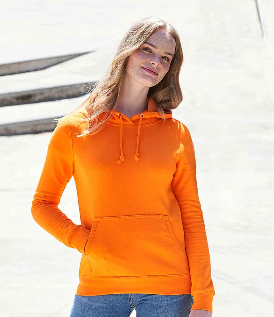 AWDis Ladies College Hoodie in Orange Crush by Just Hoods — Custom branded clothing by Print Press, featuring premium embroidery produced in our specialist print lab in the UK.