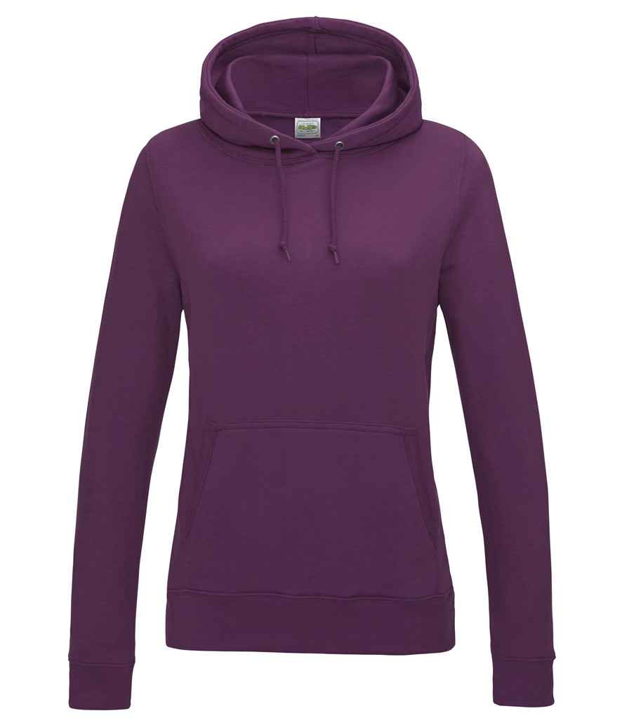 AWDis Ladies College Hoodie in Plum by Just Hoods — Custom branded clothing by Print Press, featuring premium embroidery produced in our specialist print lab in the UK.