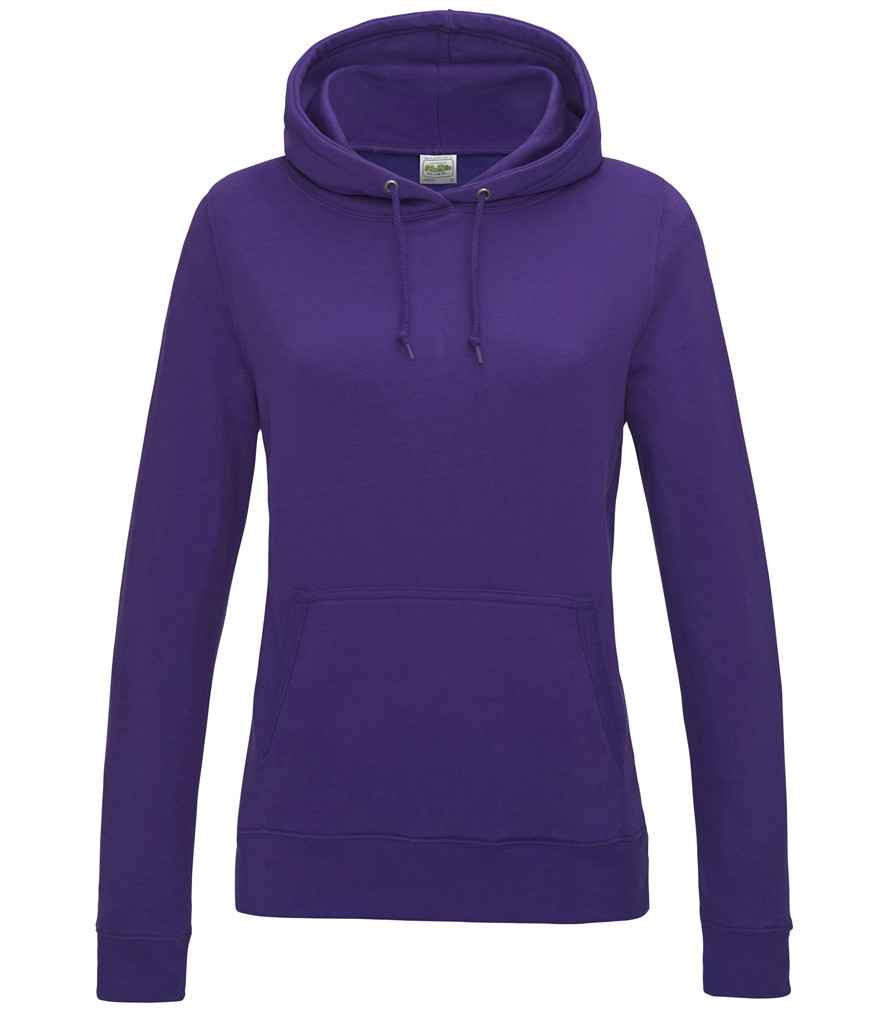 AWDis Ladies College Hoodie in Purple by Just Hoods — Custom branded clothing by Print Press, featuring premium embroidery produced in our specialist print lab in the UK.