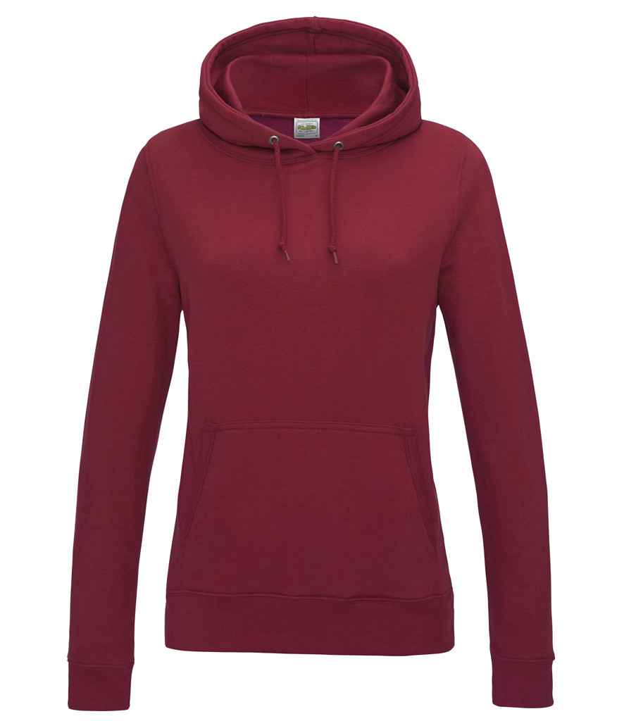 AWDis Ladies College Hoodie in Red Hot Chilli by Just Hoods — Custom branded clothing by Print Press, featuring premium embroidery produced in our specialist print lab in the UK.