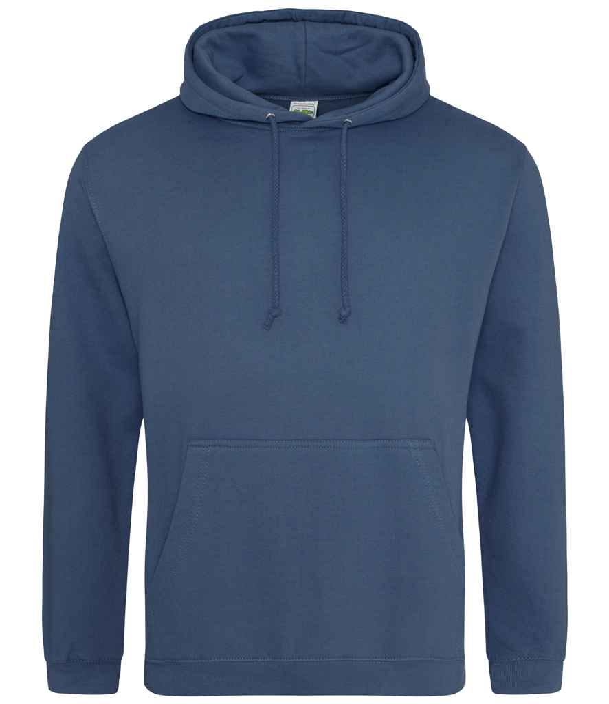 AWDis College Hoodie - (3rd Colours) in Airforce Blue by Just Hoods — Custom branded clothing by Print Press, featuring premium embroidery produced in our specialist print lab in the UK.