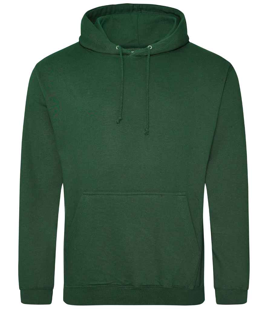 AWDis College Hoodie - (3rd Colours) in Bottle Green by Just Hoods — Custom branded clothing by Print Press, featuring premium embroidery produced in our specialist print lab in the UK.