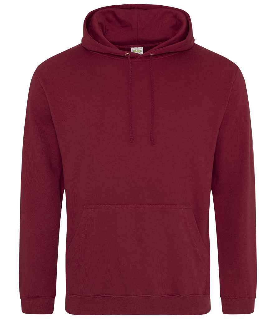 AWDis College Hoodie - (6th Colours) in Burgundy by Just Hoods — Custom branded clothing by Print Press, featuring premium embroidery produced in our specialist print lab in the UK.