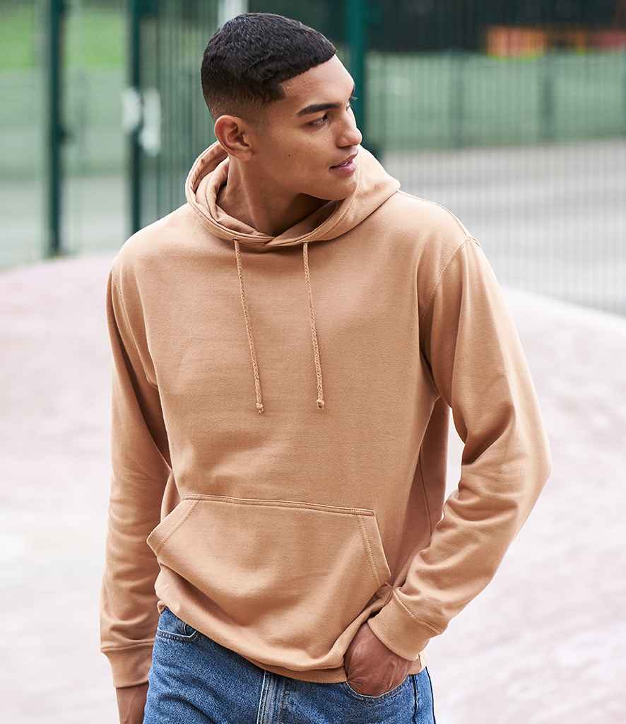 AWDis College Hoodie - (6th Colours) in Caramel Latte by Just Hoods — Custom branded clothing by Print Press, featuring premium embroidery produced in our specialist print lab in the UK.