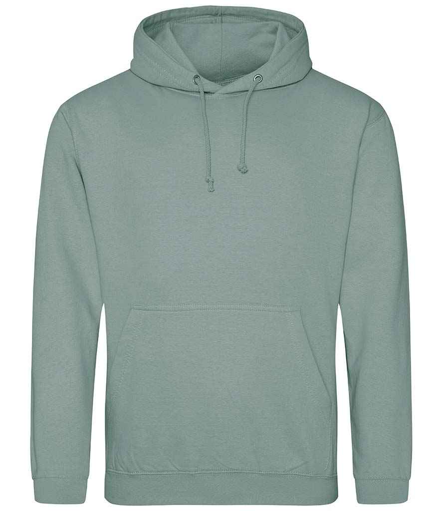 AWDis College Hoodie - (2nd Colours) in Dusty Green by Just Hoods — Custom branded clothing by Print Press, featuring premium embroidery produced in our specialist print lab in the UK.