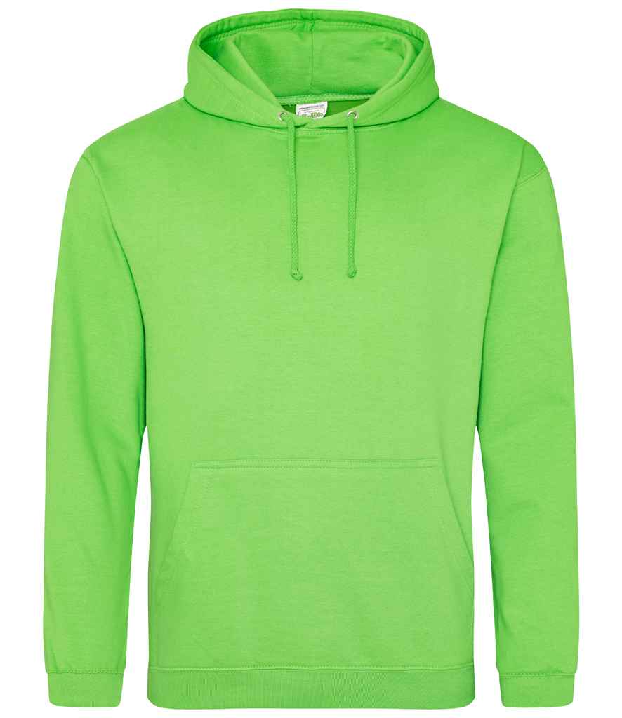 AWDis College Hoodie - (3rd Colours) in Alien Green by Just Hoods — Custom branded clothing by Print Press, featuring premium embroidery produced in our specialist print lab in the UK.