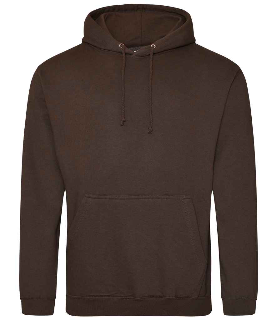 AWDis College Hoodie - (5th Colours) in Hot Chocolate by Just Hoods — Custom branded clothing by Print Press, featuring premium embroidery produced in our specialist print lab in the UK.
