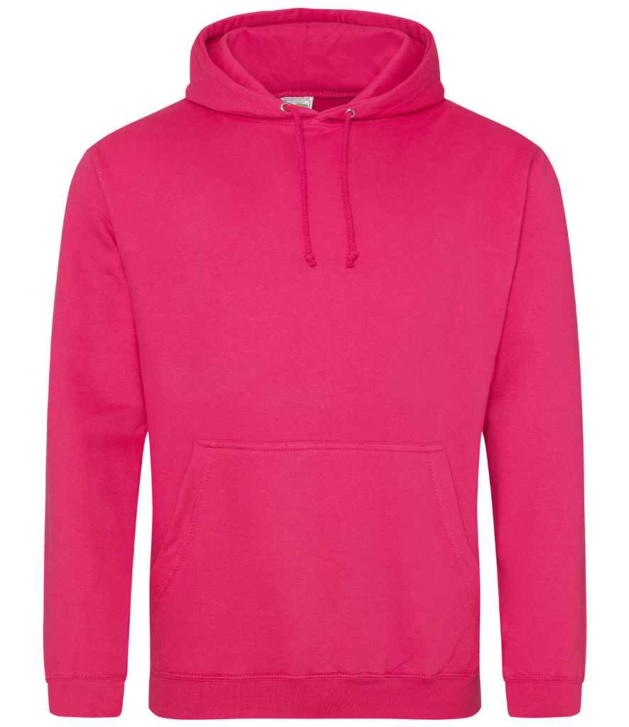 AWDis College Hoodie - (5th Colours) in Hot Pink by Just Hoods — Custom branded clothing by Print Press, featuring premium embroidery produced in our specialist print lab in the UK.