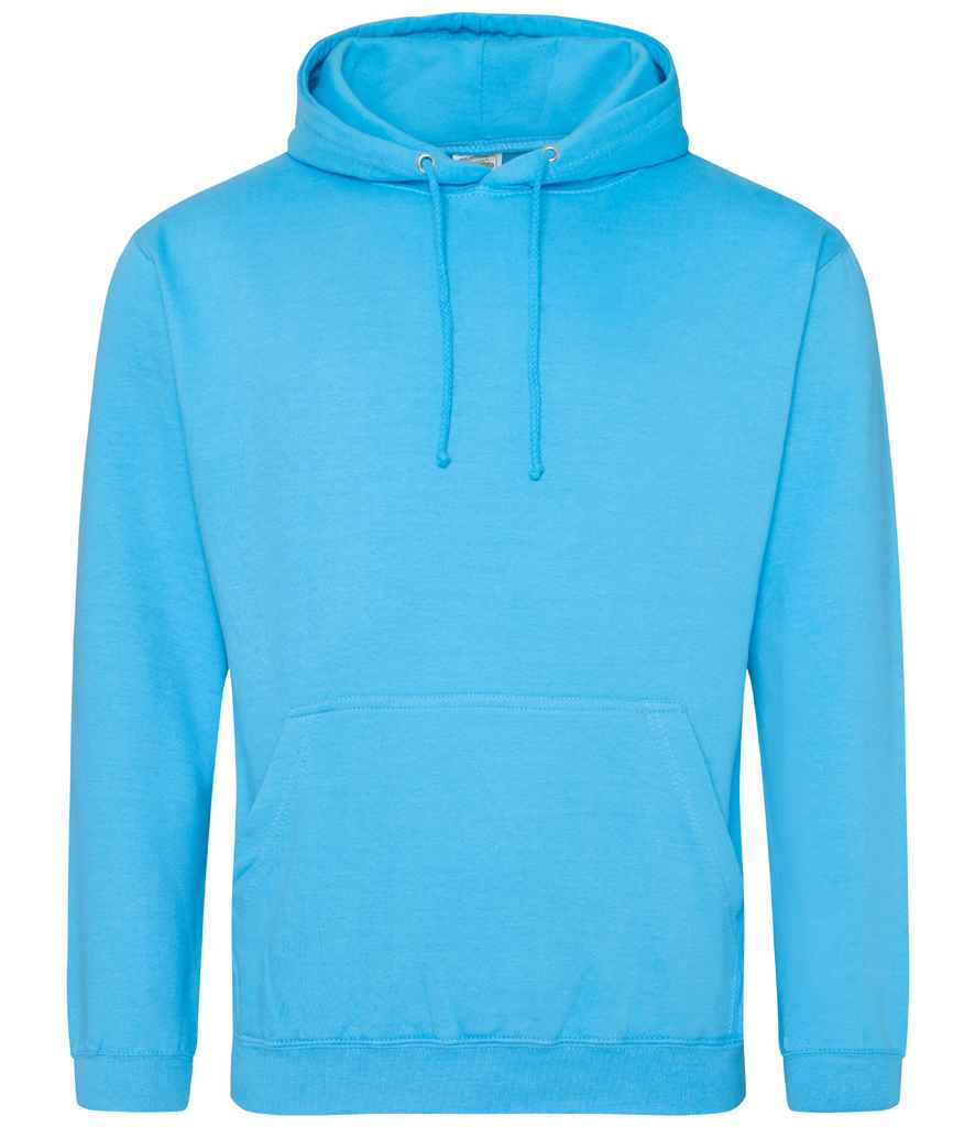 AWDis College Hoodie - (2nd Colours) in Hawaiian Blue by Just Hoods — Custom branded clothing by Print Press, featuring premium embroidery produced in our specialist print lab in the UK.