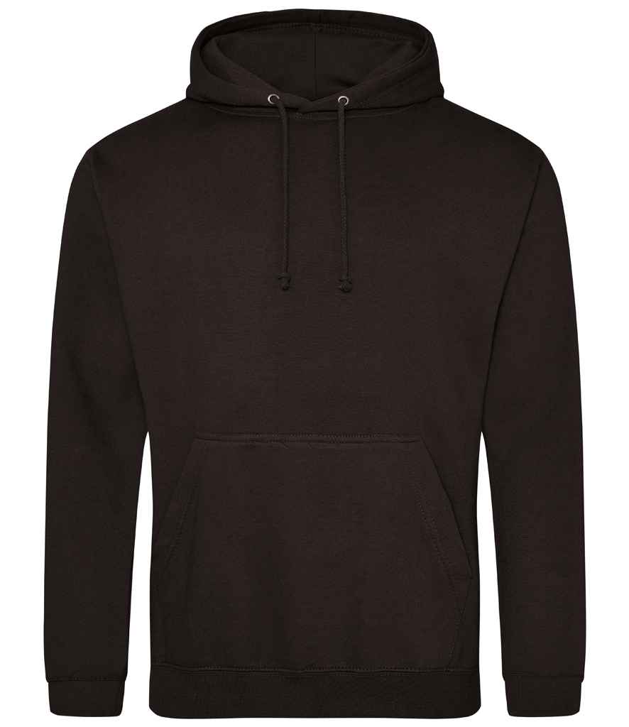 AWDis College Hoodie - (2nd Colours) in Jet Black by Just Hoods — Custom branded clothing by Print Press, featuring premium embroidery produced in our specialist print lab in the UK.