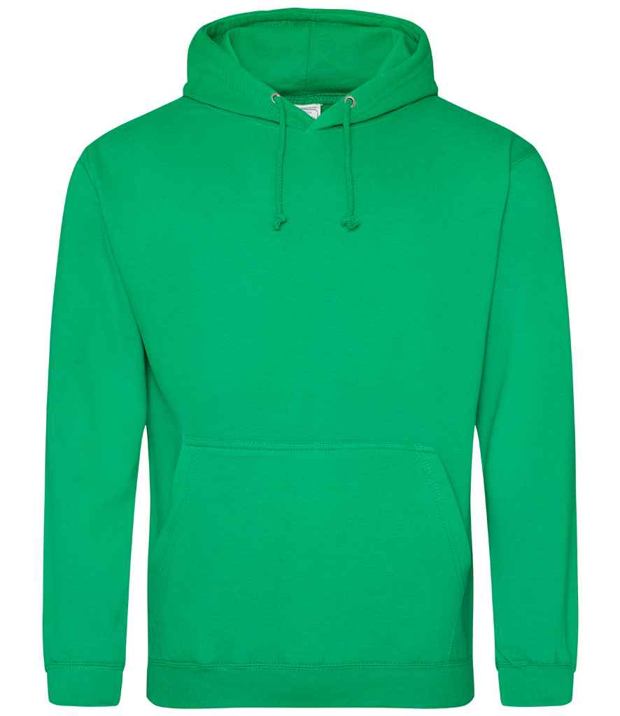 AWDis College Hoodie - (5th Colours) in Kelly Green by Just Hoods — Custom branded clothing by Print Press, featuring premium embroidery produced in our specialist print lab in the UK.
