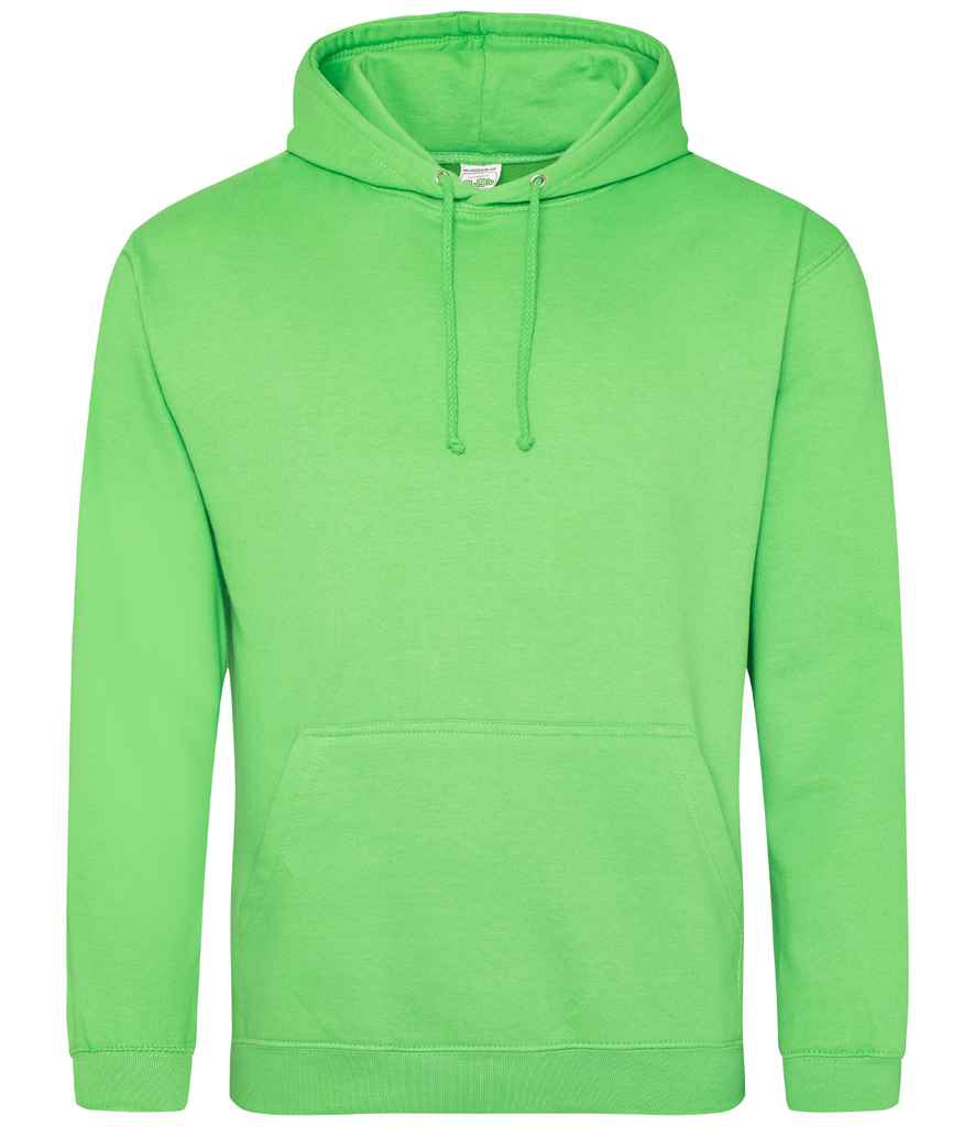 AWDis College Hoodie - (5th Colours) in Lime Green by Just Hoods — Custom branded clothing by Print Press, featuring premium embroidery produced in our specialist print lab in the UK.