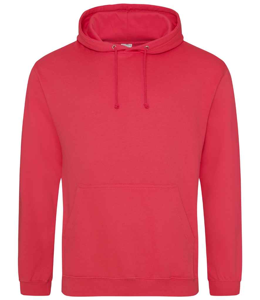 AWDis College Hoodie - (5th Colours) in Lipstick Pink by Just Hoods — Custom branded clothing by Print Press, featuring premium embroidery produced in our specialist print lab in the UK.