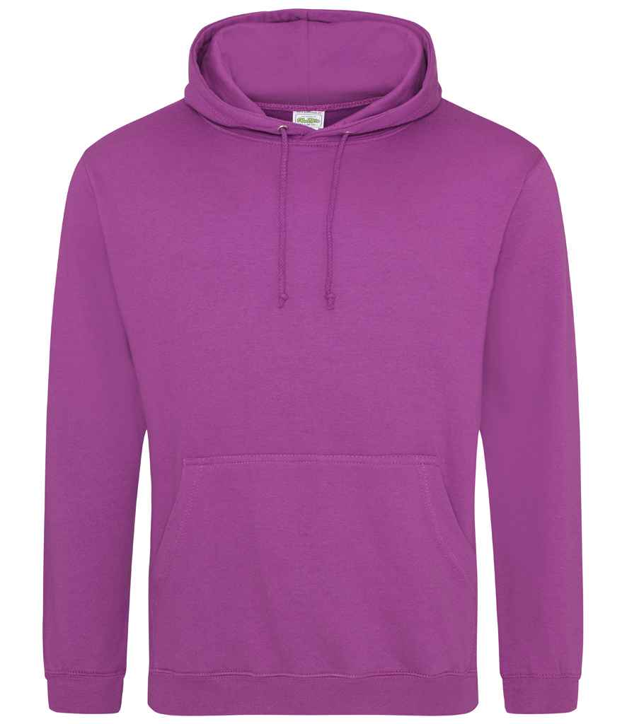 AWDis College Hoodie - (2nd Colours) in Magenta Magic by Just Hoods — Custom branded clothing by Print Press, featuring premium embroidery produced in our specialist print lab in the UK.