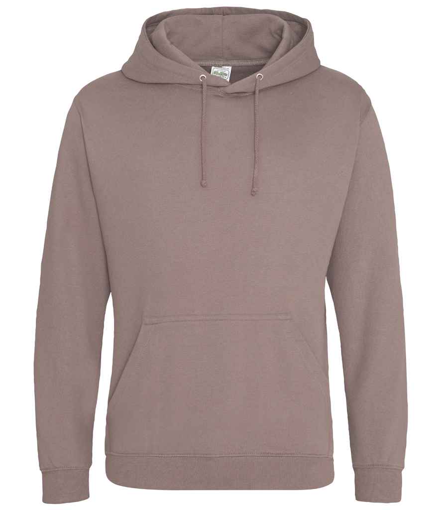 AWDis College Hoodie - (5th Colours) in Mocha by Just Hoods — Custom branded clothing by Print Press, featuring premium embroidery produced in our specialist print lab in the UK.