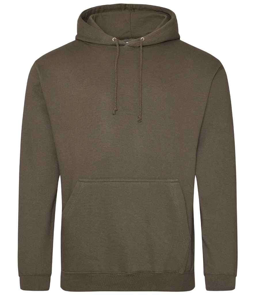 AWDis College Hoodie - (4th Colours) in Olive Green by Just Hoods — Custom branded clothing by Print Press, featuring premium embroidery produced in our specialist print lab in the UK.