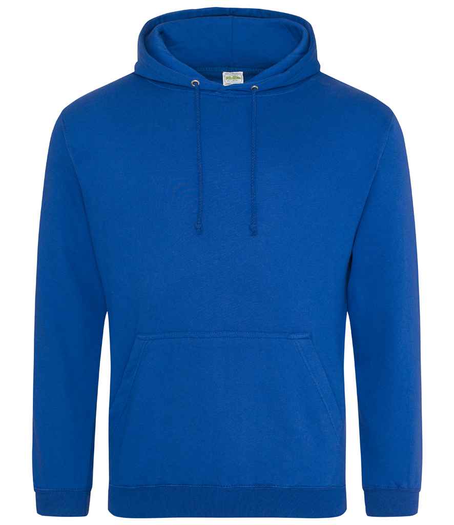 AWDis College Hoodie in Royal Blue by Just Hoods — Custom branded clothing by Print Press, featuring premium embroidery produced in our specialist print lab in the UK.