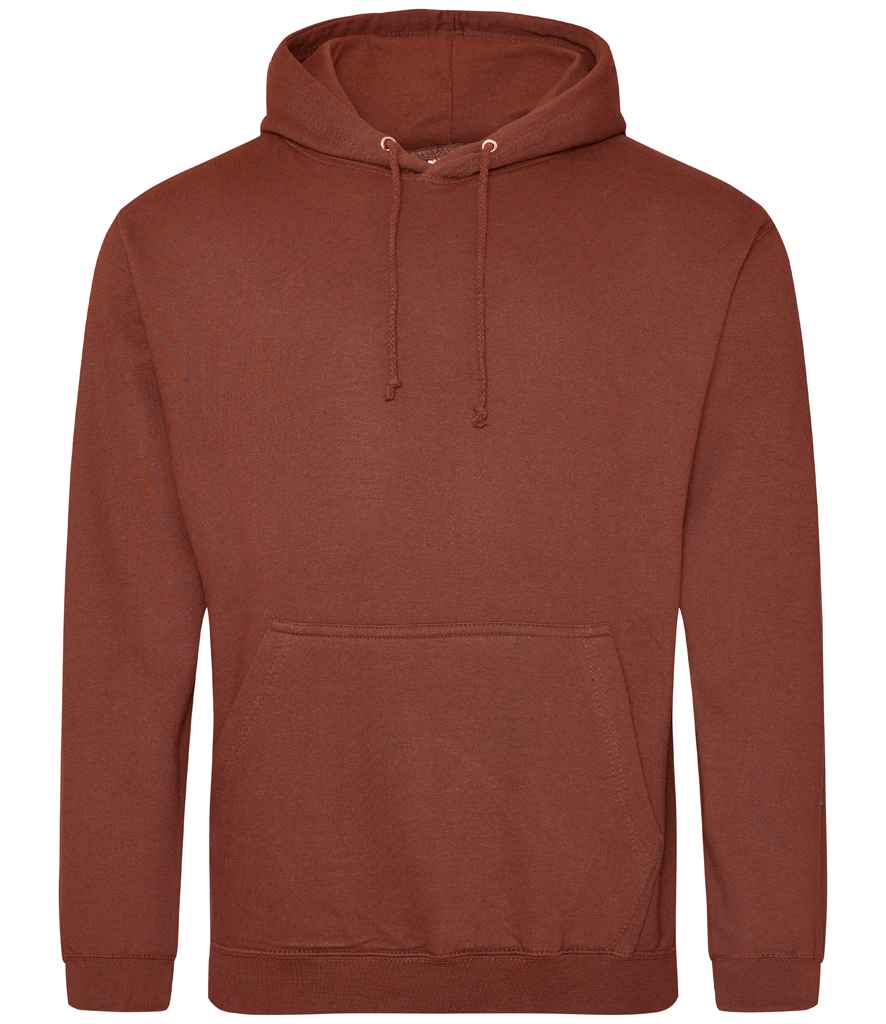 AWDis College Hoodie - (4th Colours) in Red Rust by Just Hoods — Custom branded clothing by Print Press, featuring premium embroidery produced in our specialist print lab in the UK.