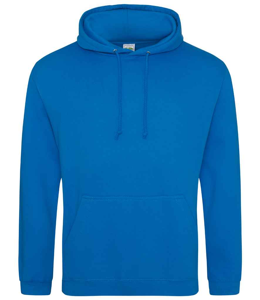 AWDis College Hoodie in Sapphire Blue by Just Hoods — Custom branded clothing by Print Press, featuring premium embroidery produced in our specialist print lab in the UK.