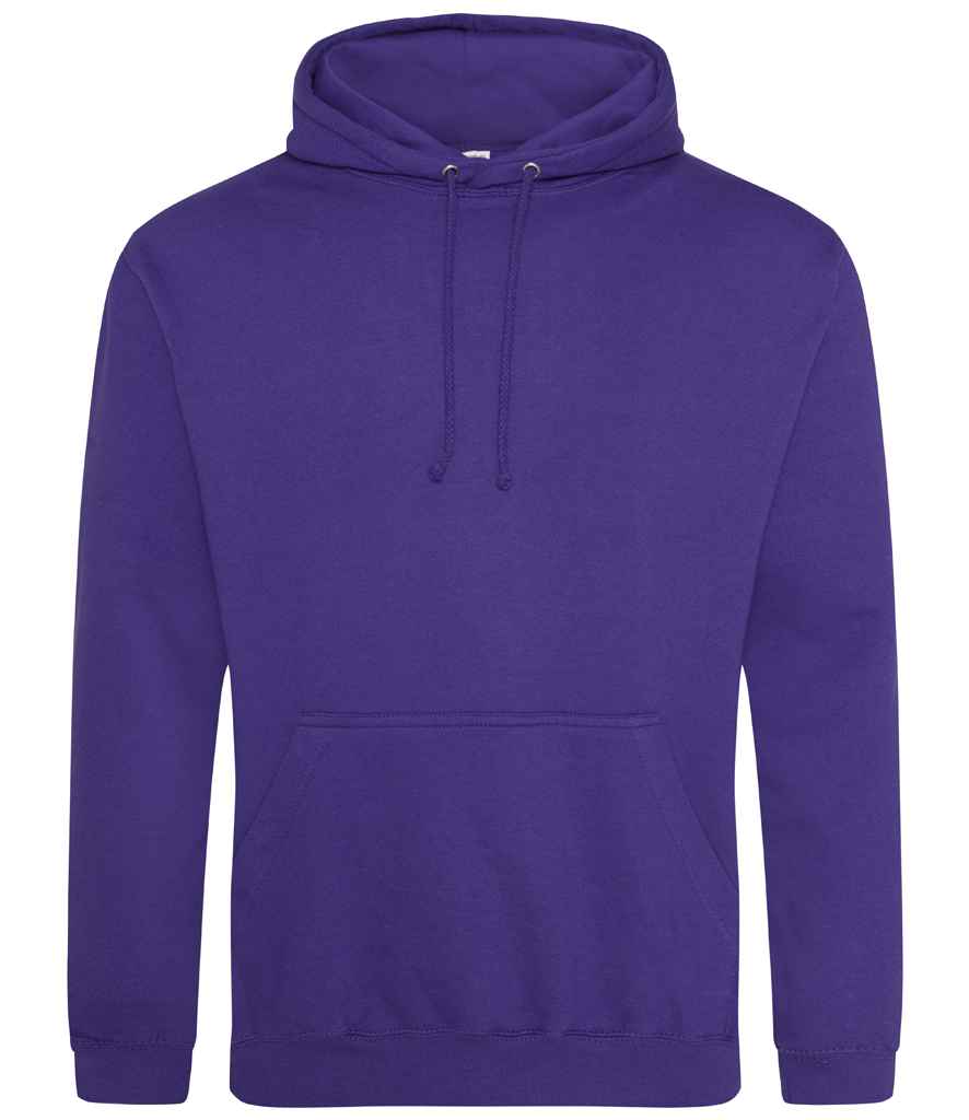 AWDis College Hoodie in Ultra Violet by Just Hoods — Custom branded clothing by Print Press, featuring premium embroidery produced in our specialist print lab in the UK.