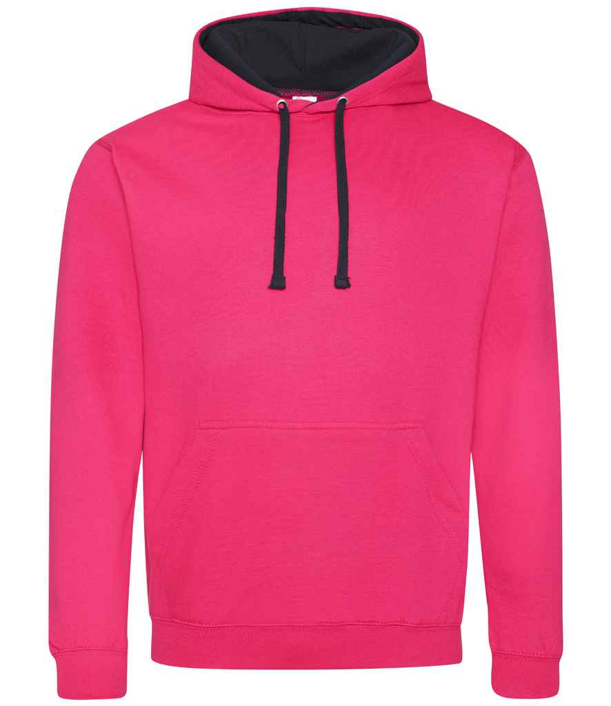 AWDis Varsity Hoodie - (2nd Colours) in Hot Pink French Navy by Just Hoods — Custom branded clothing by Print Press, featuring premium embroidery produced in our specialist print lab in the UK.