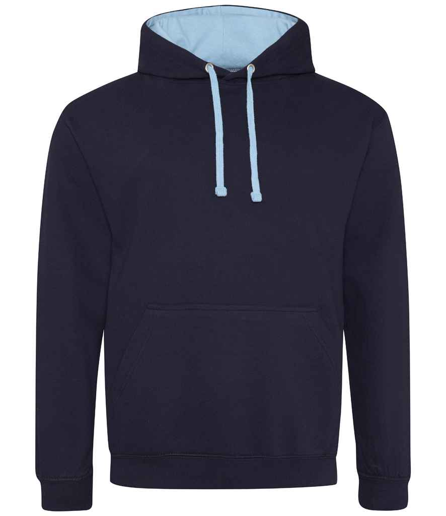 AWDis Varsity Hoodie in New French Navy Sky Blue by Just Hoods — Custom branded clothing by Print Press, featuring premium embroidery produced in our specialist print lab in the UK.