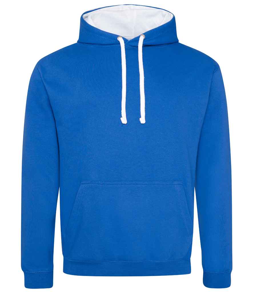 AWDis Varsity Hoodie in Royal Blue Arctic White by Just Hoods — Custom branded clothing by Print Press, featuring premium embroidery produced in our specialist print lab in the UK.