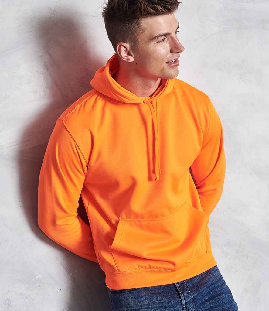 AWDis Electric Hoodie in Electric Orange by Just Hoods — Custom branded clothing by Print Press, featuring premium embroidery produced in our specialist print lab in the UK.
