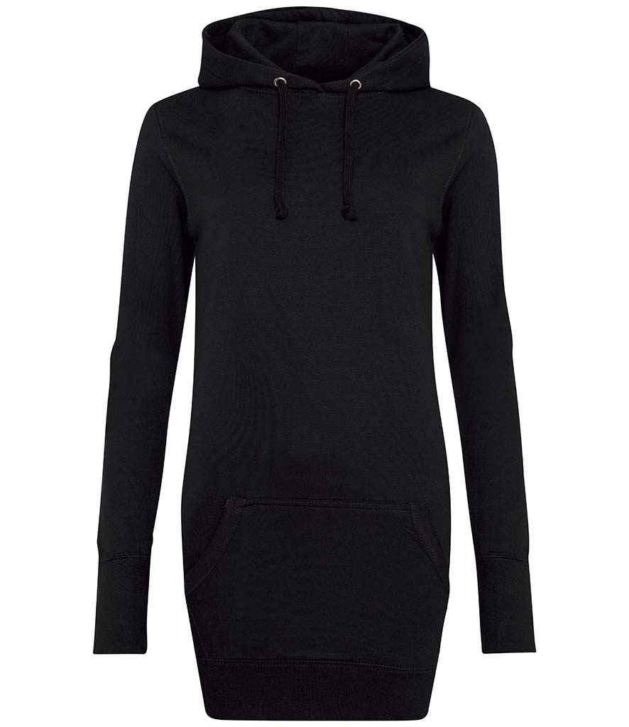 AWDis Ladies Longline Hoodie in Jet Black by Just Hoods — Custom branded clothing by Print Press, featuring premium embroidery produced in our specialist print lab in the UK.