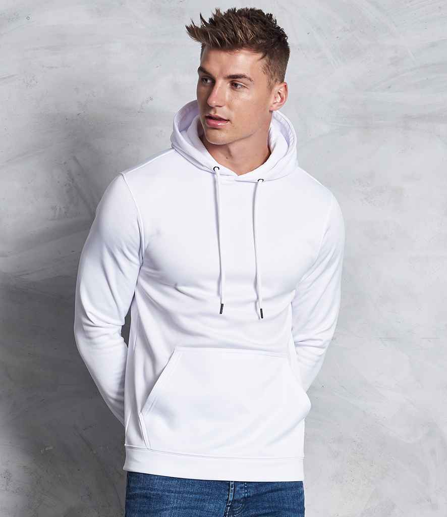 AWDis Sports Polyester Hoodie in Arctic White by Just Hoods — Custom branded clothing by Print Press, featuring premium embroidery produced in our specialist print lab in the UK.