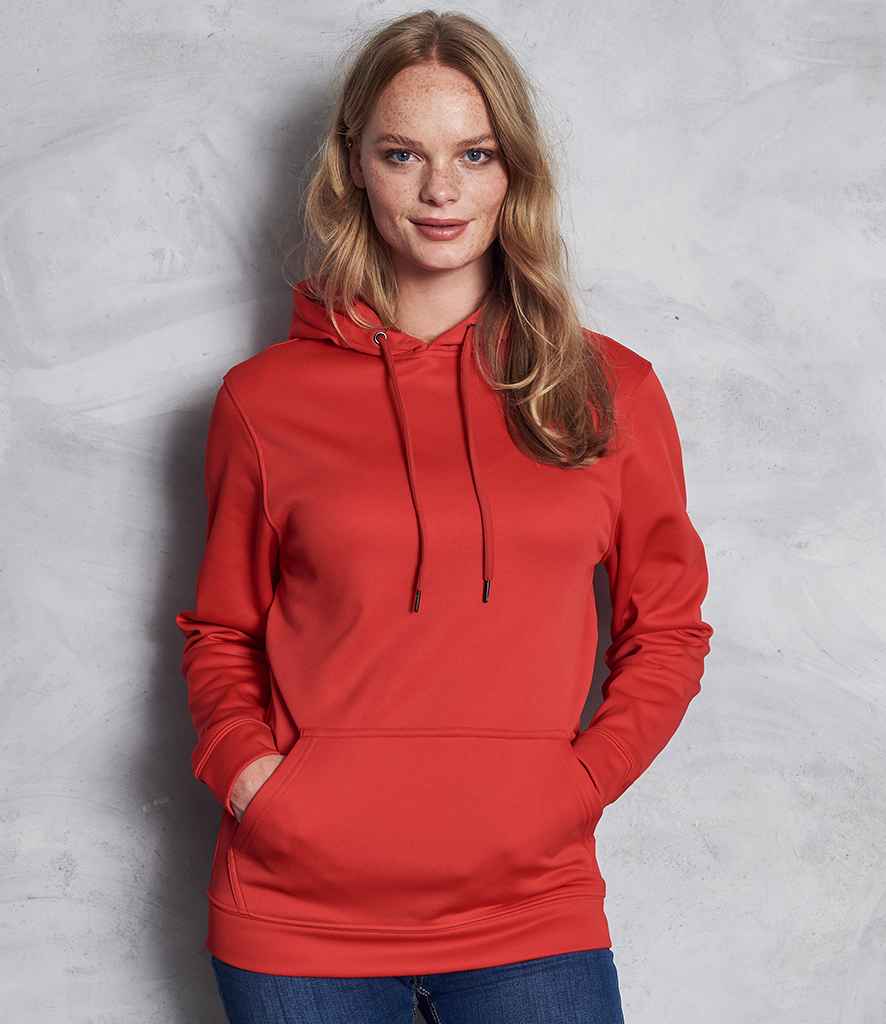 AWDis Sports Polyester Hoodie in Fire Red by Just Hoods — Custom branded clothing by Print Press, featuring premium embroidery produced in our specialist print lab in the UK.