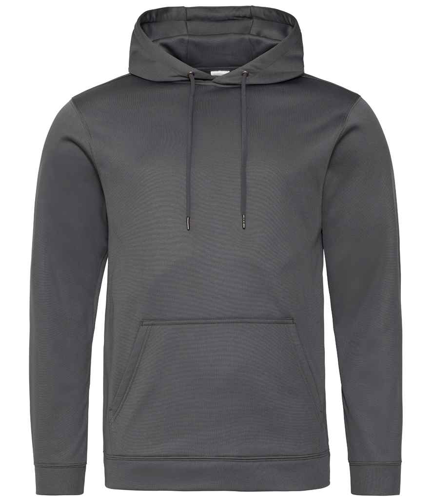 AWDis Sports Polyester Hoodie in Steel Grey by Just Hoods — Custom branded clothing by Print Press, featuring premium embroidery produced in our specialist print lab in the UK.
