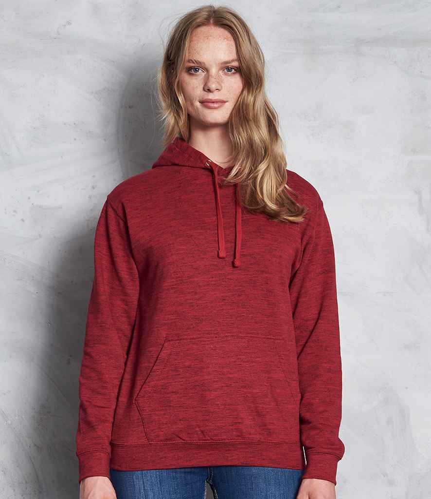 AWDis Cosmic Blend Hoodie in Cosmic Red Black by Just Hoods — Custom branded clothing by Print Press, featuring premium embroidery produced in our specialist print lab in the UK.