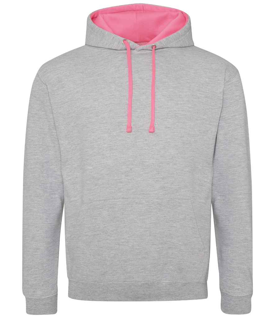 AWDis SuperBright Hoodie in Heather Grey Electric Pink by Just Hoods — Custom branded clothing by Print Press, featuring premium embroidery produced in our specialist print lab in the UK.