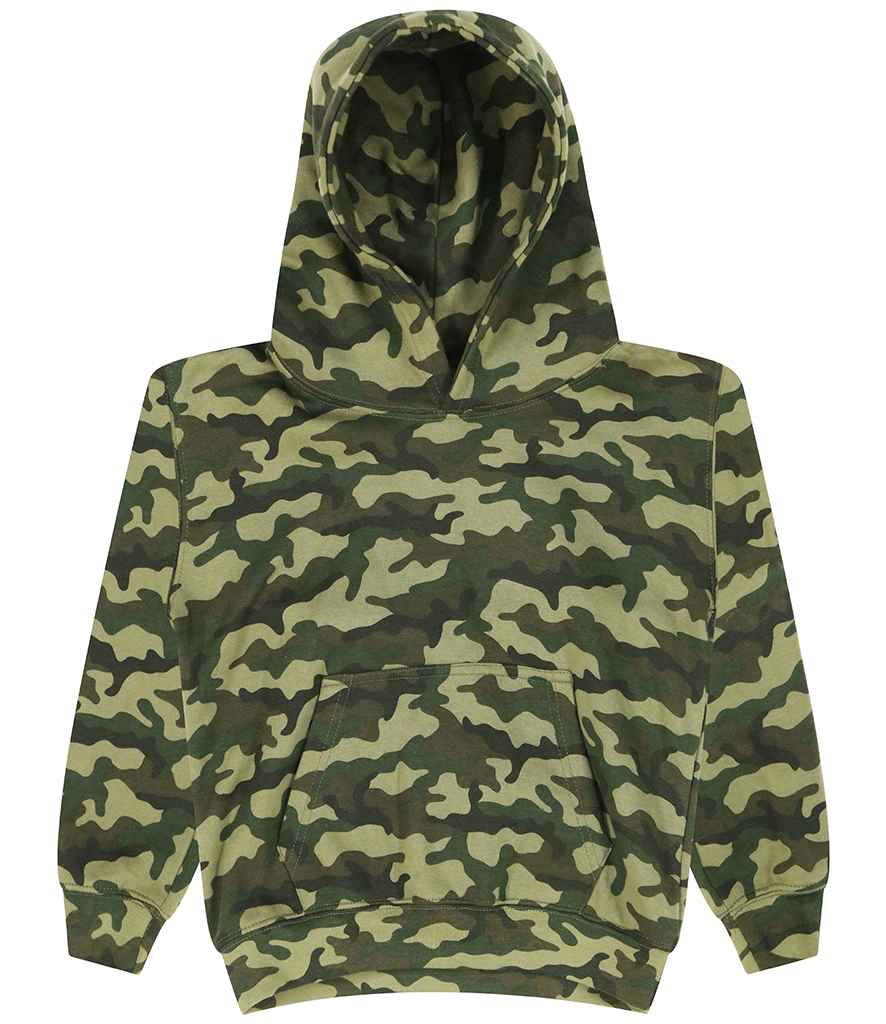 AWDis Kids Camo Hoodie in by Just Hoods — Custom branded clothing by Print Press, featuring premium embroidery produced in our specialist print lab in the UK.