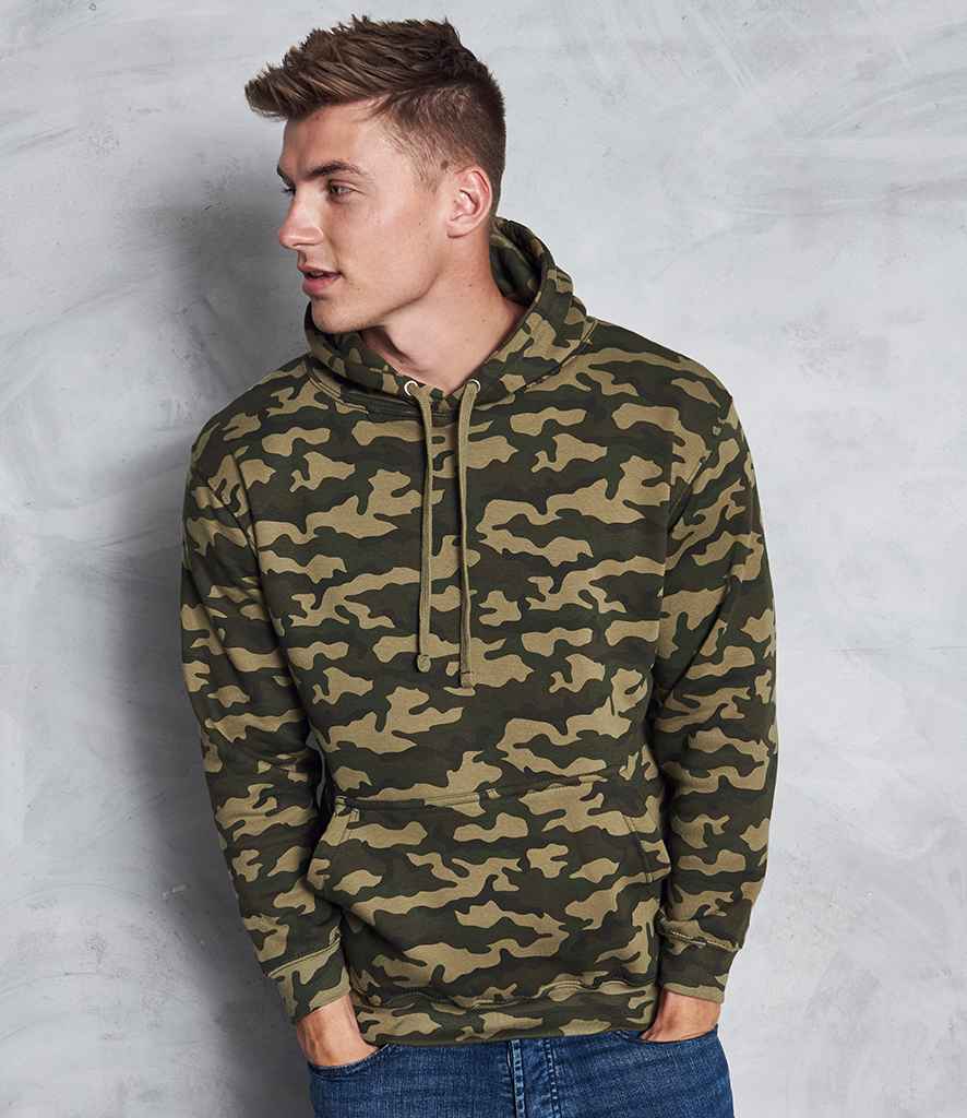 AWDis Camo Hoodie in Green Camo by Just Hoods — Custom branded clothing by Print Press, featuring premium embroidery produced in our specialist print lab in the UK.