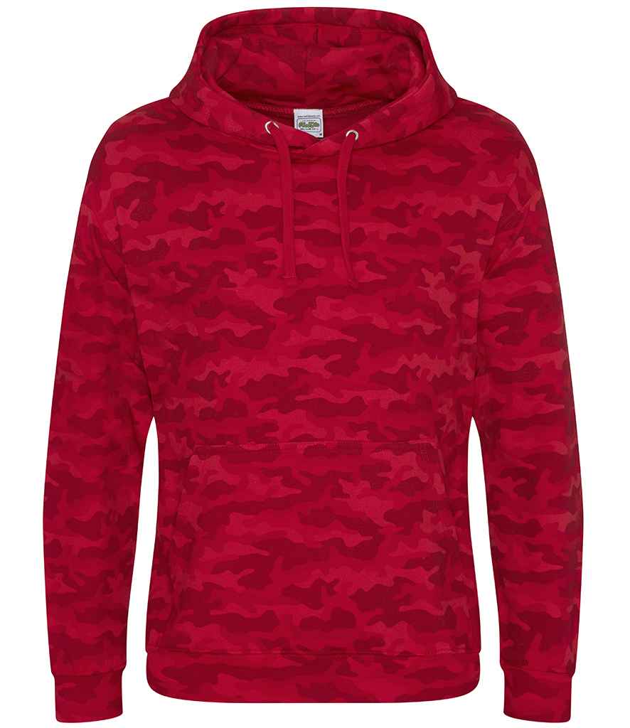 AWDis Camo Hoodie in Red Camo by Just Hoods — Custom branded clothing by Print Press, featuring premium embroidery produced in our specialist print lab in the UK.